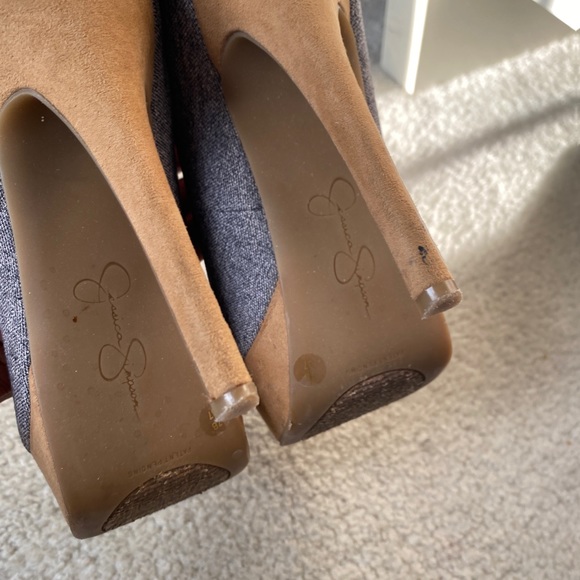 Jessica Simpson’s Para Tailor Grey Open toe heels. - Picture 8 of 12